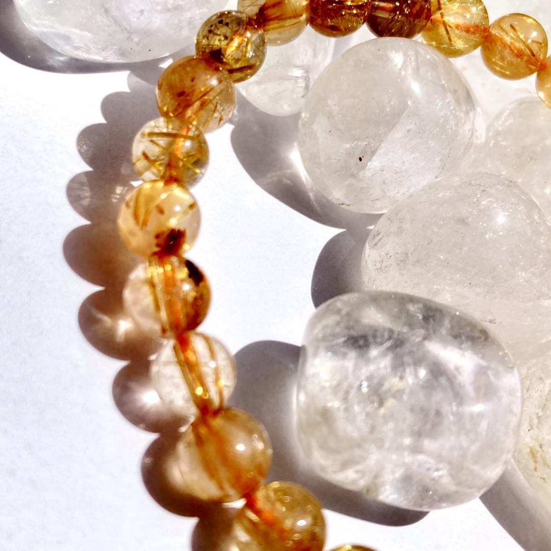 ★驚きの半額【ヴィーナスの髪】ルチルクォーツ 天然石 ブレスレット