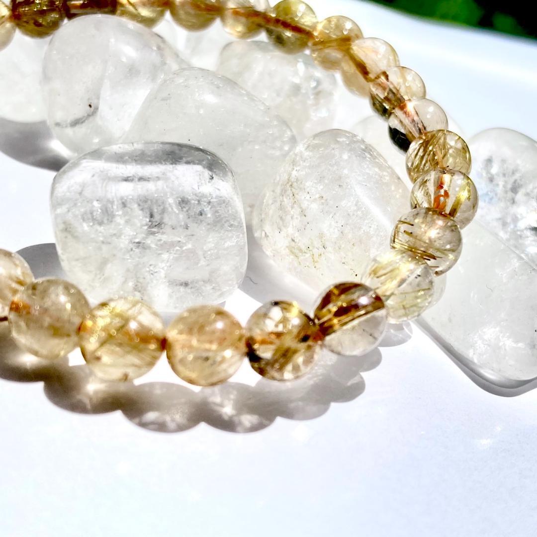 ★驚きの半額【ヴィーナスの髪】ルチルクォーツ 天然石 ブレスレット