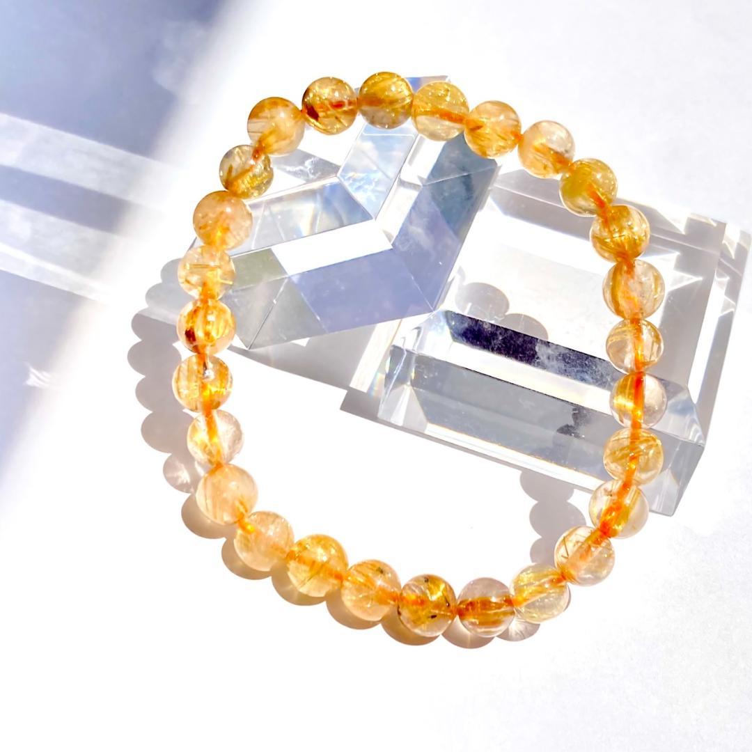 ★驚きの半額【ヴィーナスの髪】ルチルクォーツ 天然石 ブレスレット