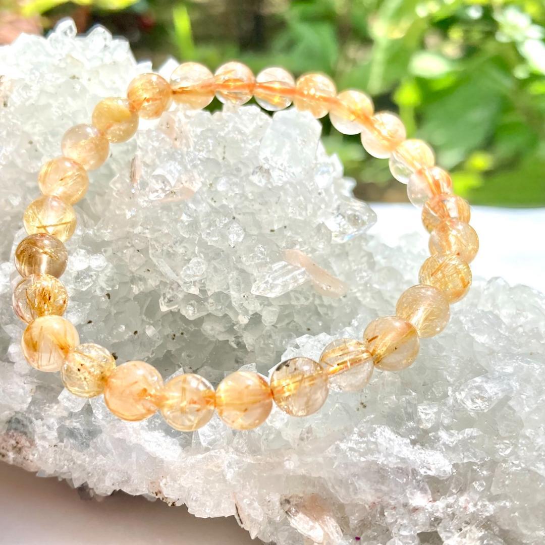 ★驚きの半額【ヴィーナスの髪】ルチルクォーツ 天然石 ブレスレット