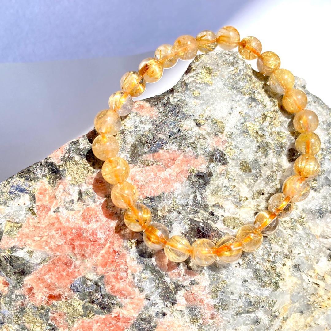 ★驚きの半額【ヴィーナスの髪】ルチルクォーツ 天然石 ブレスレット