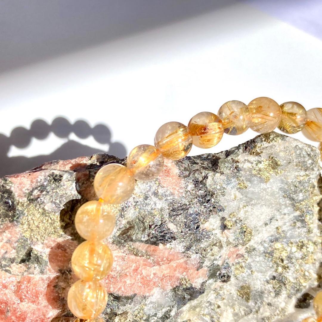 ★驚きの半額【ヴィーナスの髪】ルチルクォーツ 天然石 ブレスレット