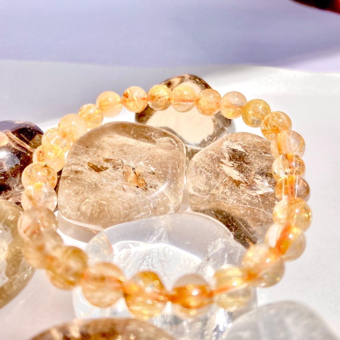 ★驚きの半額【ヴィーナスの髪】ルチルクォーツ 天然石 ブレスレット