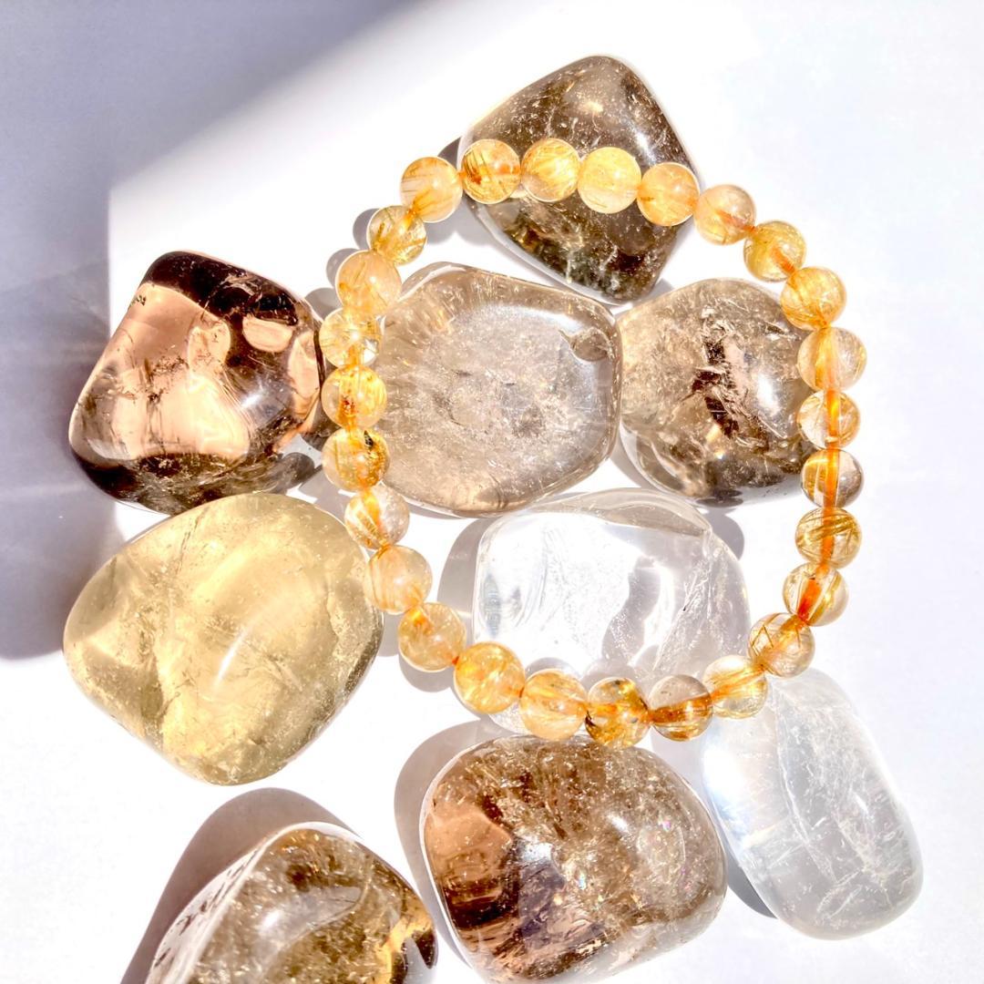 ★驚きの半額【ヴィーナスの髪】ルチルクォーツ 天然石 ブレスレット