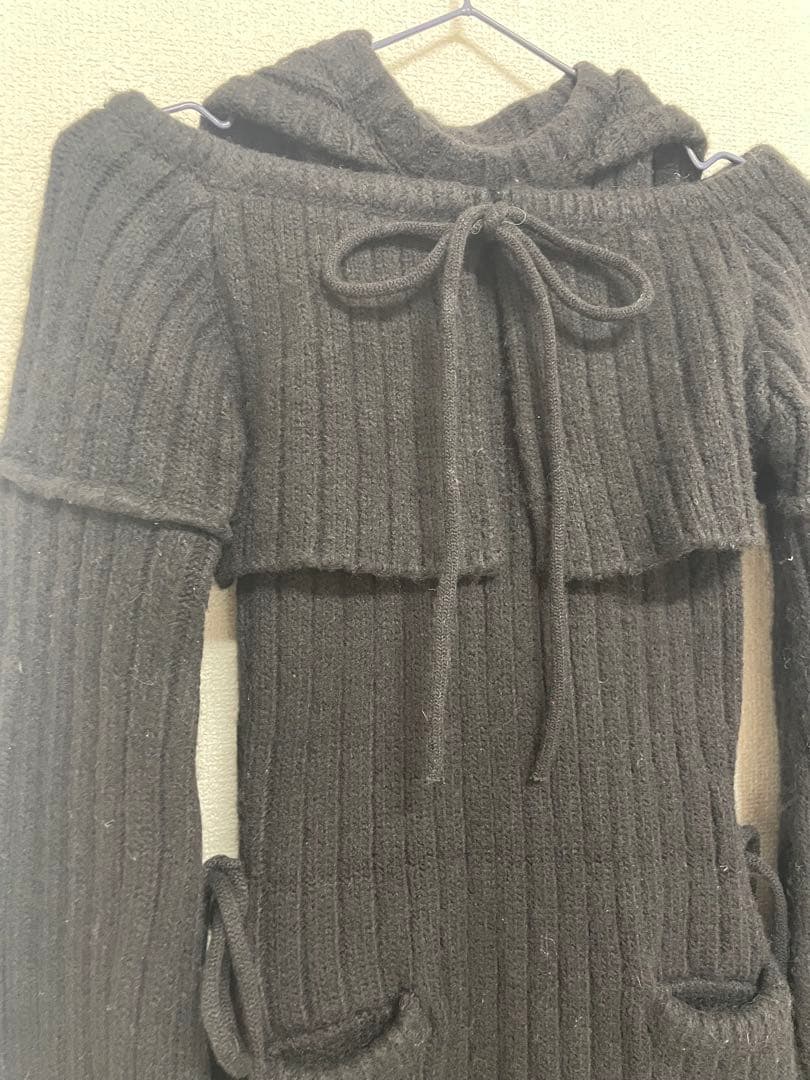 ANDMARYアンドマリーフード付ノースリーブニットワンピースとボレロセット