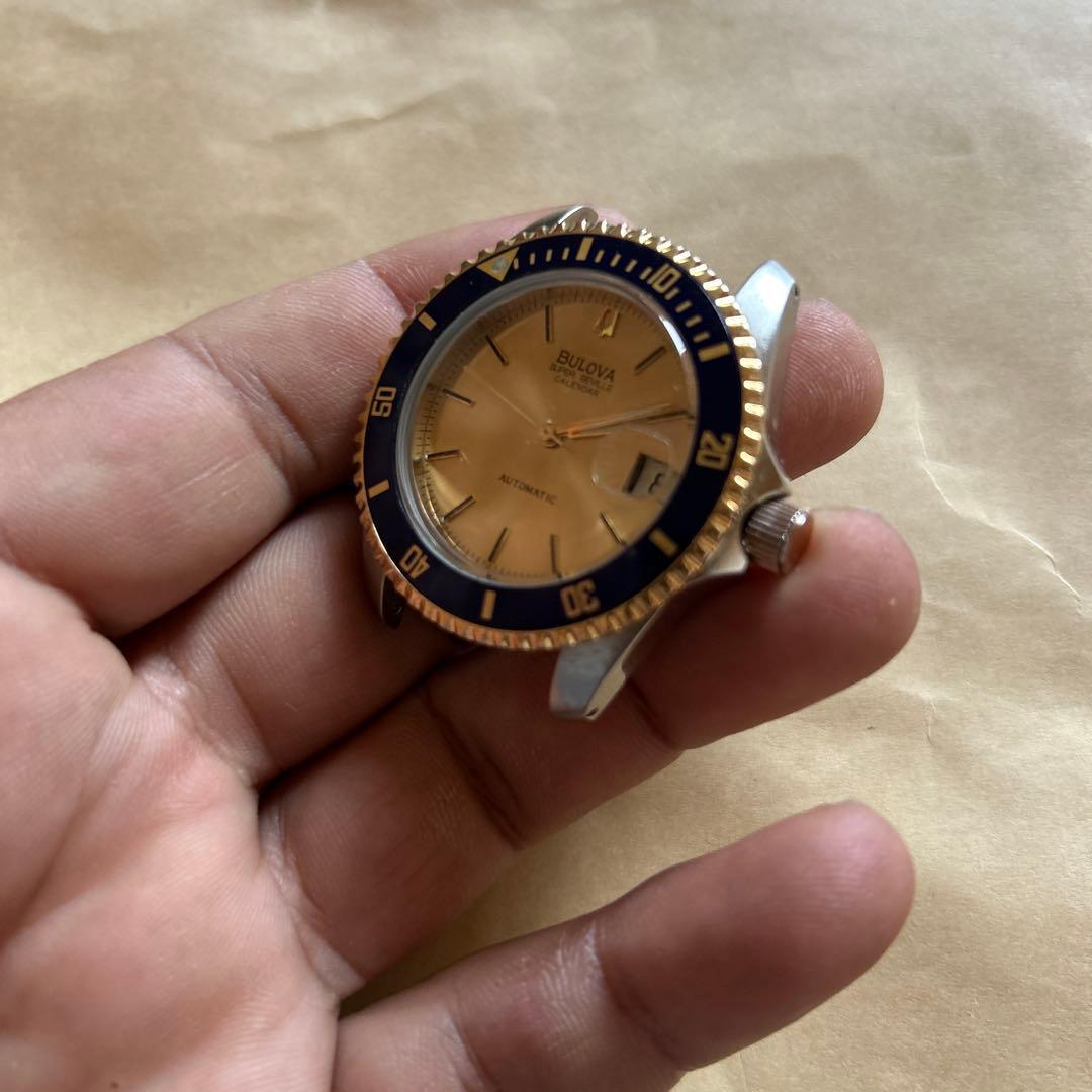 招*猫様 Bulova 自動巻き時計 ゴールド/ブルー