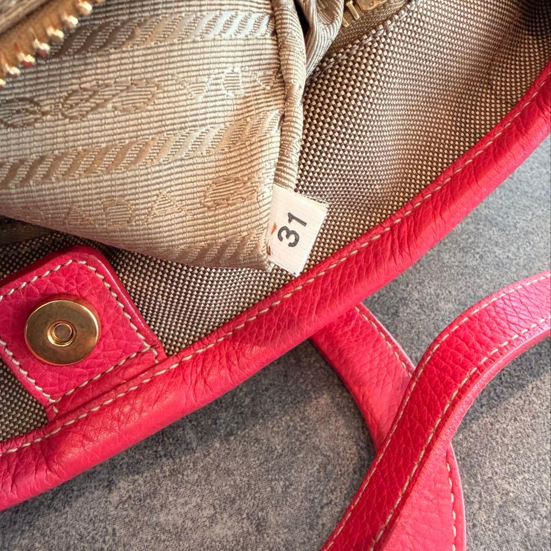 にゃんすけ様　PRADA カパナ　キャンバス　ロゴジャガード　ハンドバッグ