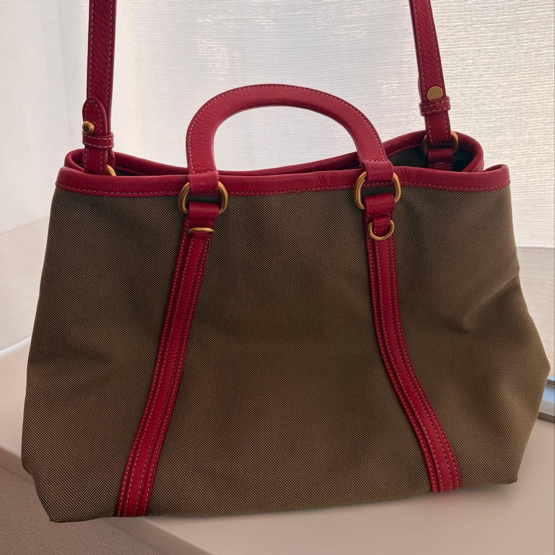 にゃんすけ様　PRADA カパナ　キャンバス　ロゴジャガード　ハンドバッグ