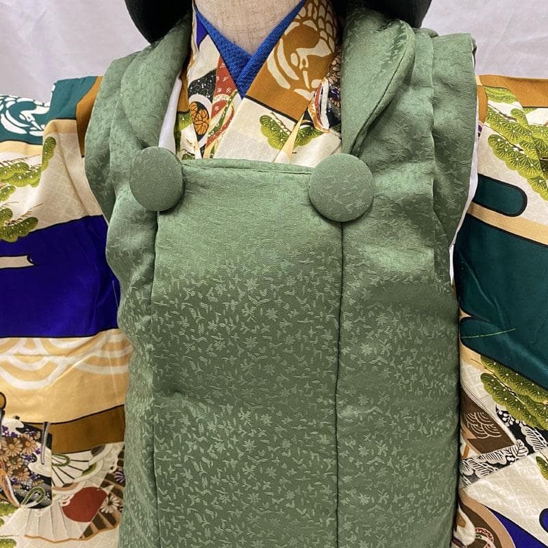 509ab17◎七五三 三歳 男の子 セミアンティーク着物&被布 レトロ 古典◎