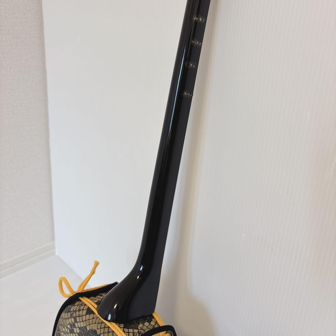 【美品】初心者セット 沖縄三線 三味線 人工革 蛇 ヘビ 入門 民族楽器 弦楽器
