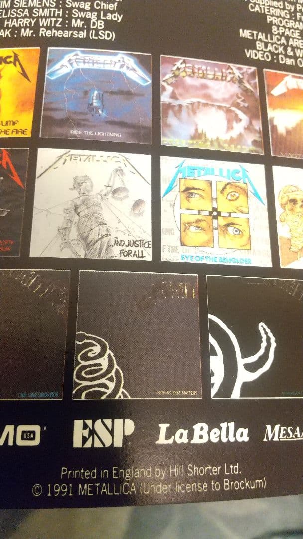 90年代 メタリカライブパンフレット