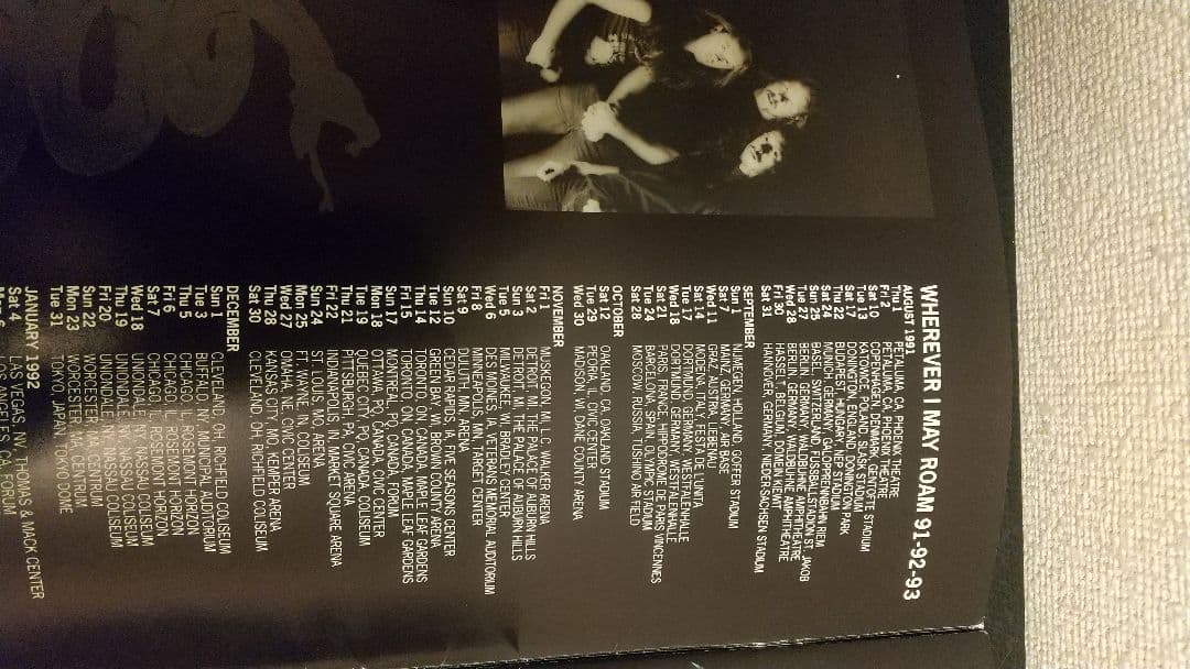 90年代 メタリカライブパンフレット