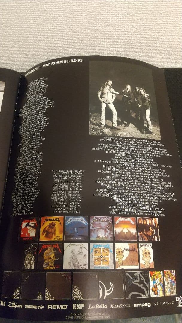 90年代 メタリカライブパンフレット