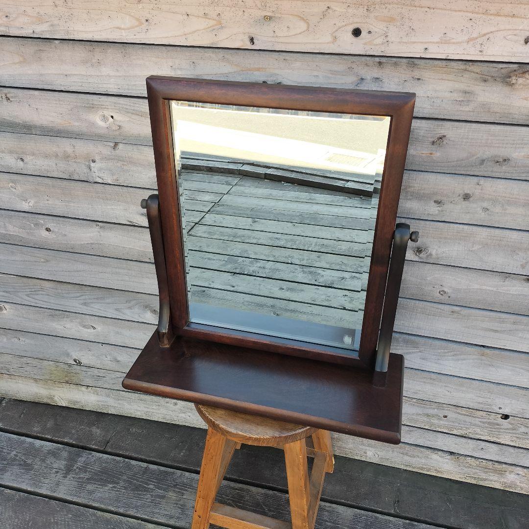 M♦北海道民芸家具　鏡　卓上ミラー