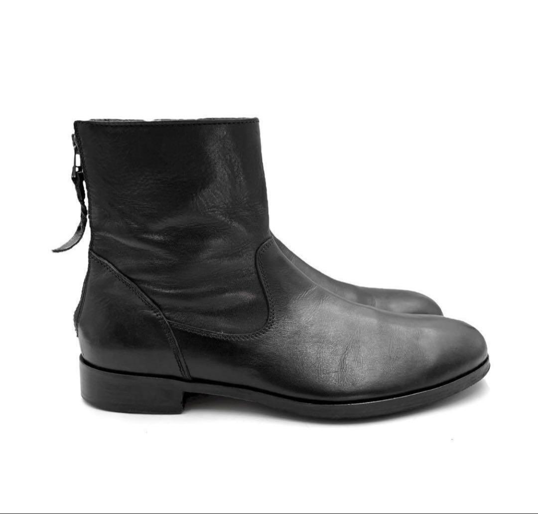 《超美品》PADRONE パドローネ バックジップ ブーツ 本革 黒系 40