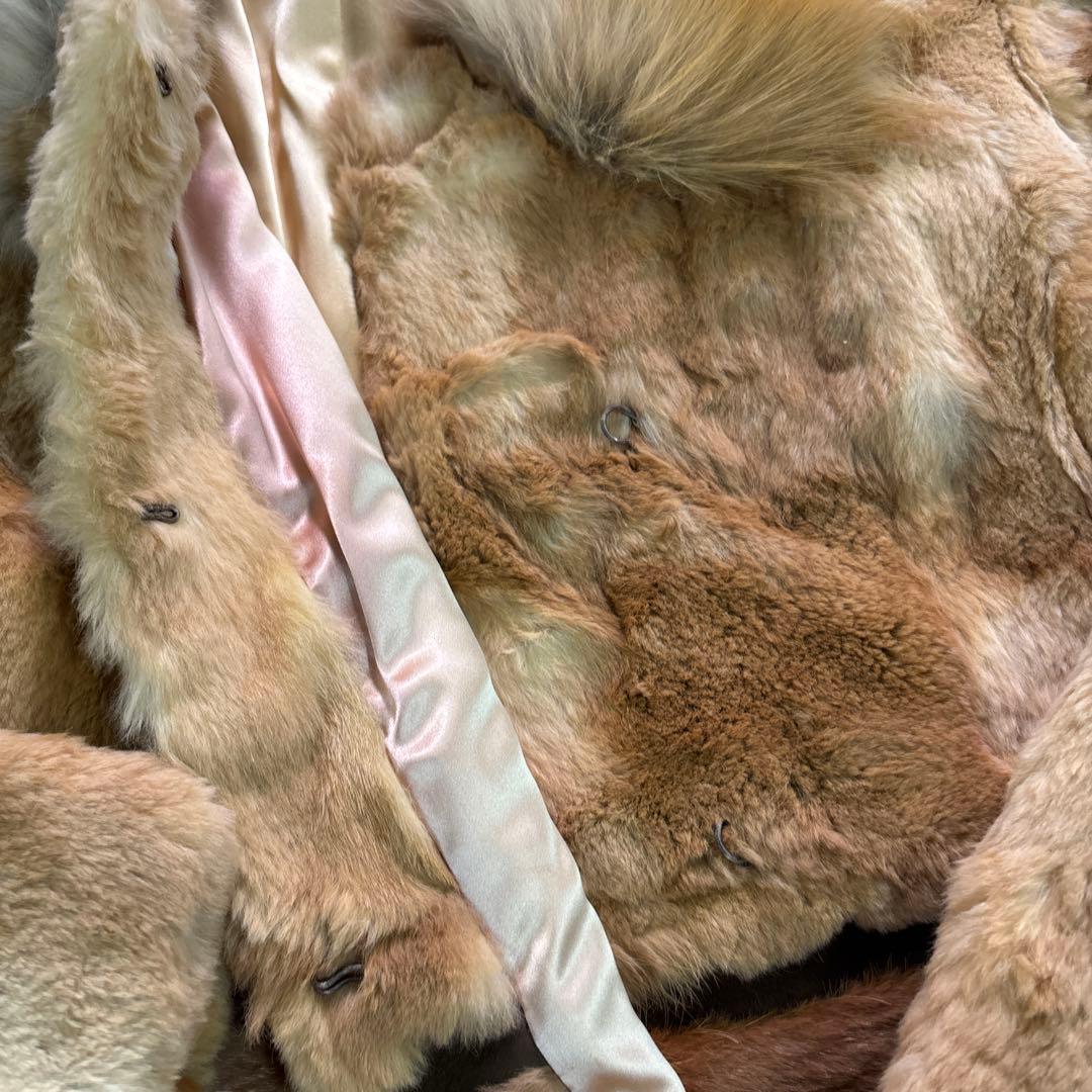 ★7W3 毛皮　リアルファーコート　モード　アンティーク　L ゴージャス　古着