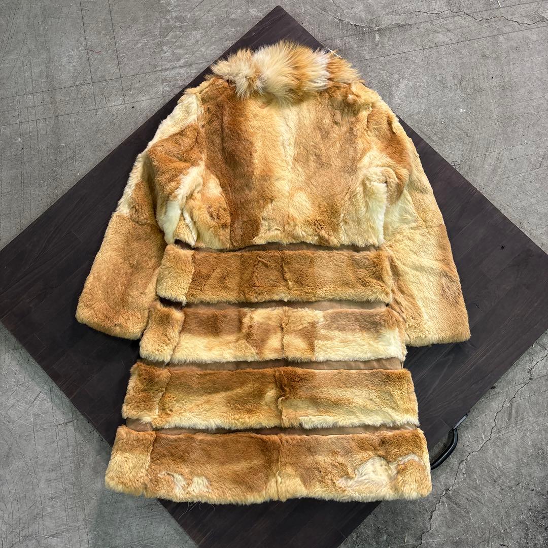 ★7W3 毛皮　リアルファーコート　モード　アンティーク　L ゴージャス　古着