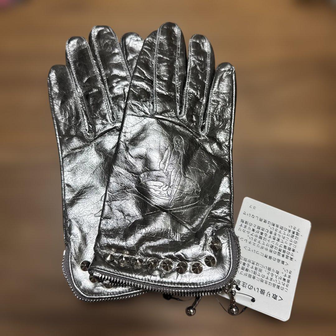 新品　Hysteric Glamour スタッズメタリックシルバー手袋