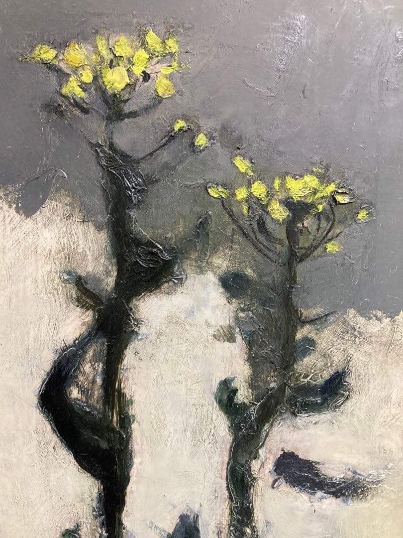 【真作保証】栗原一郎「菜の花」油彩4号 直筆サイン 裏書き有り 絵画 額装