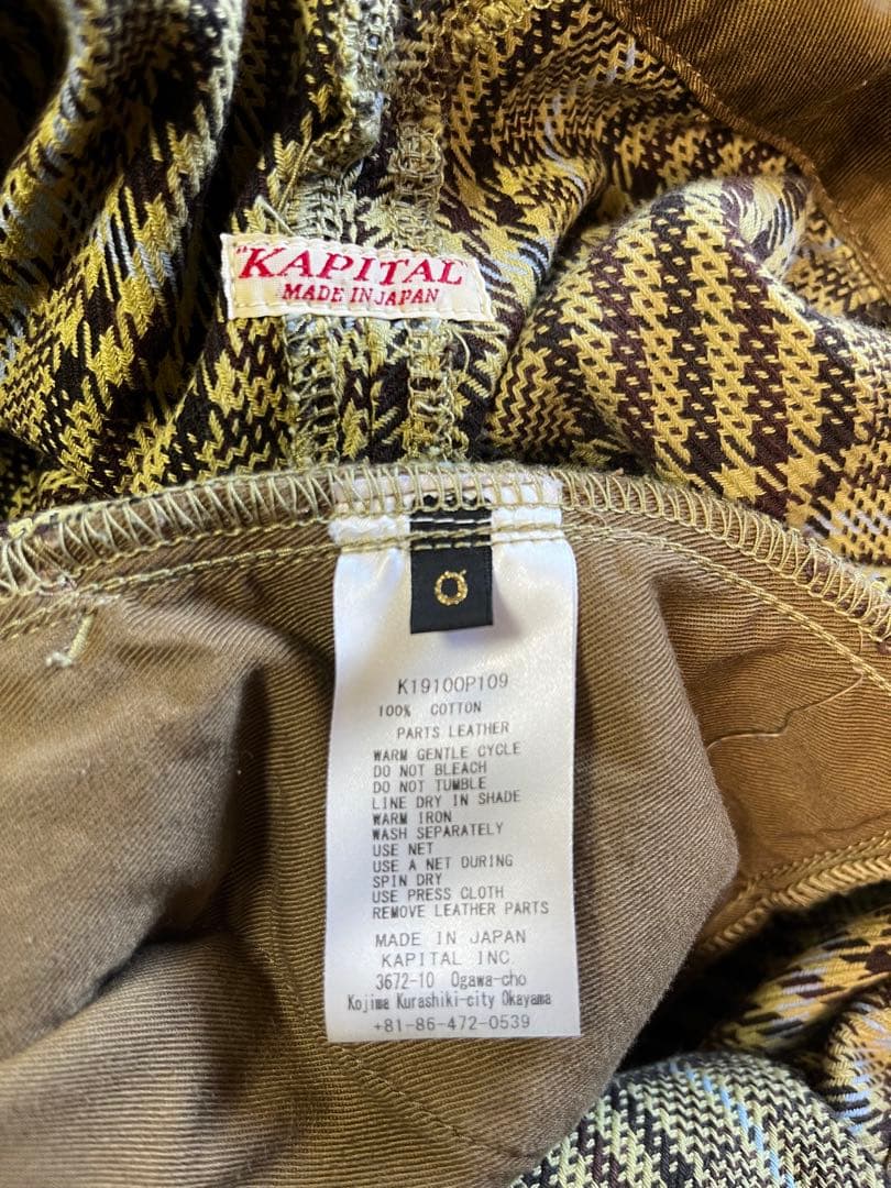 Kapital ツイルキャクタスチェックパブサロペット