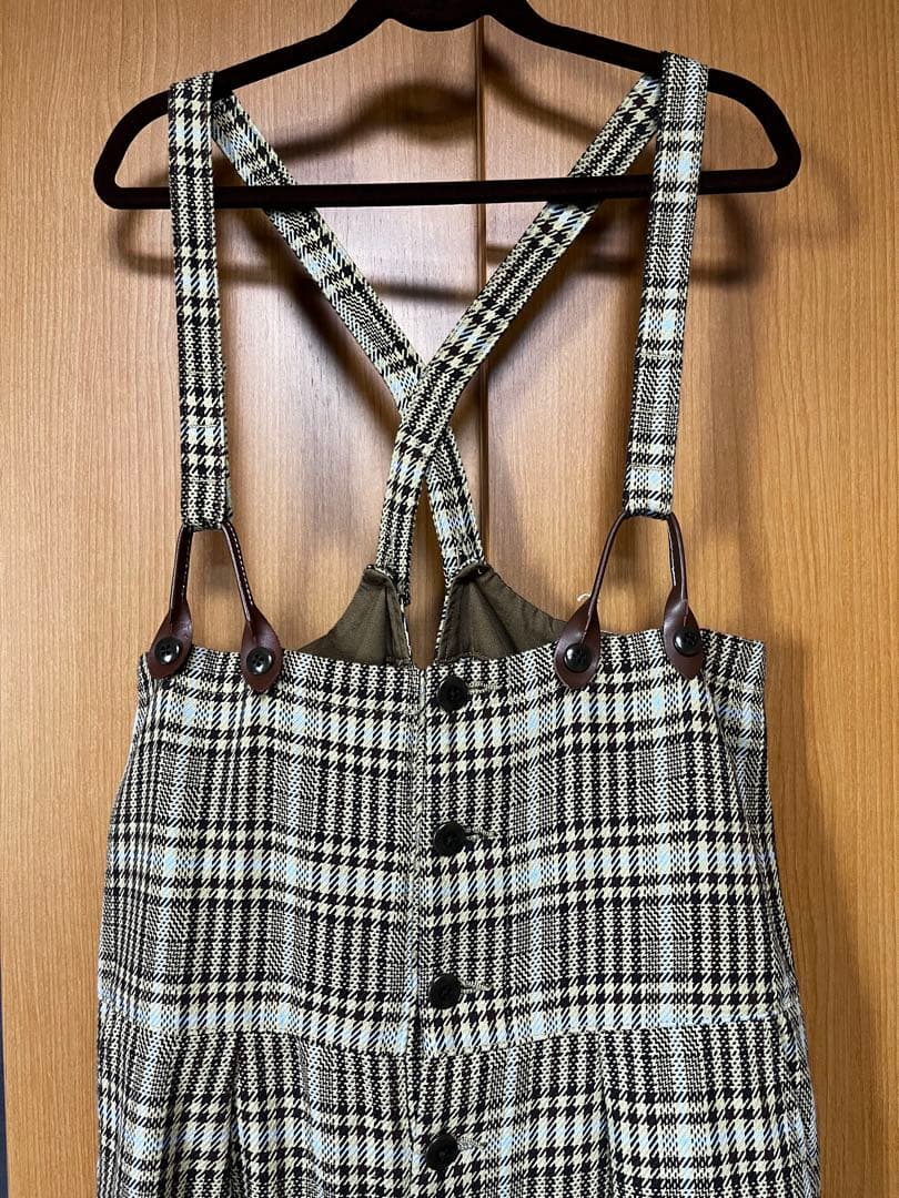 Kapital ツイルキャクタスチェックパブサロペット