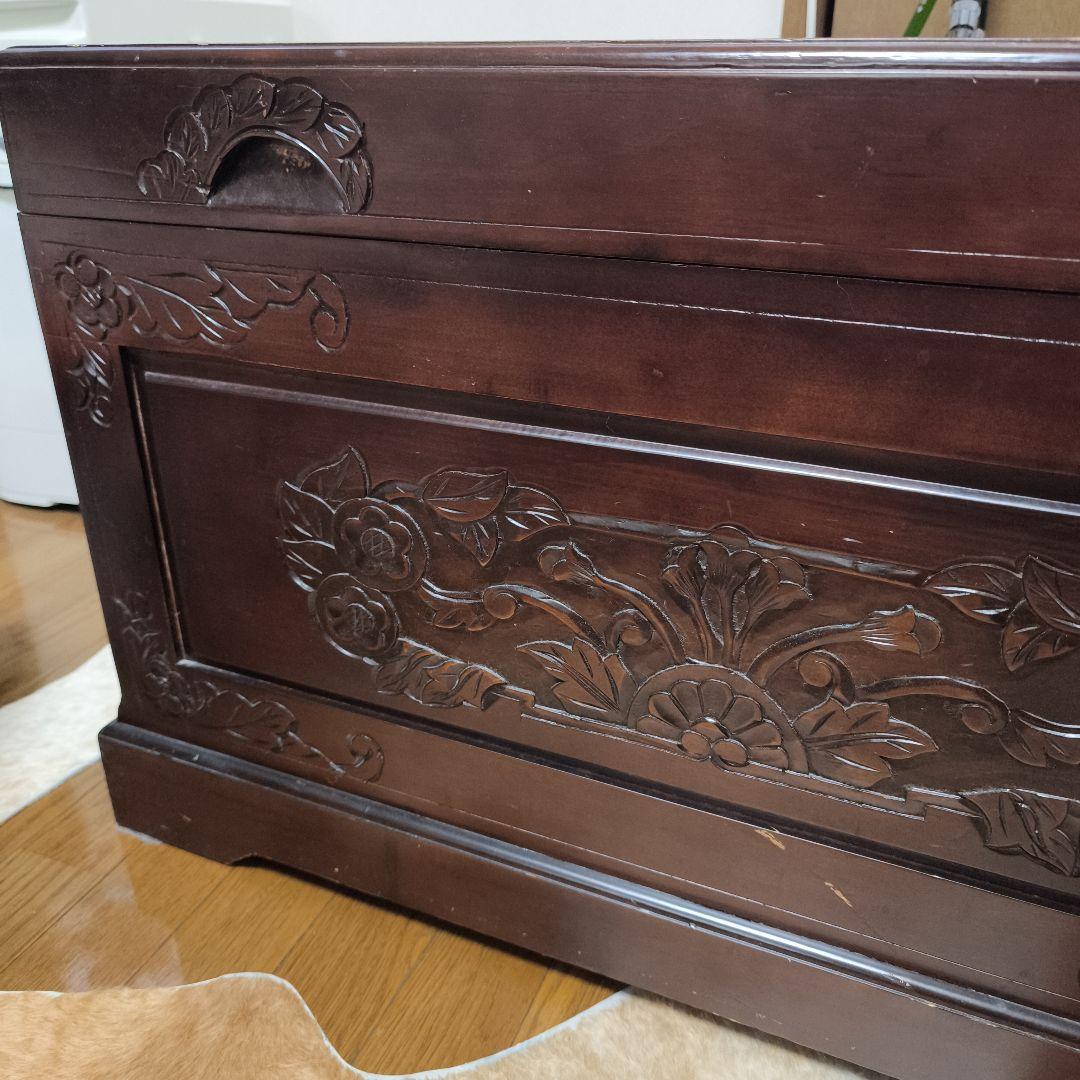 アンティーク木製ベンチ収納 中国 工芸品 玄関収納