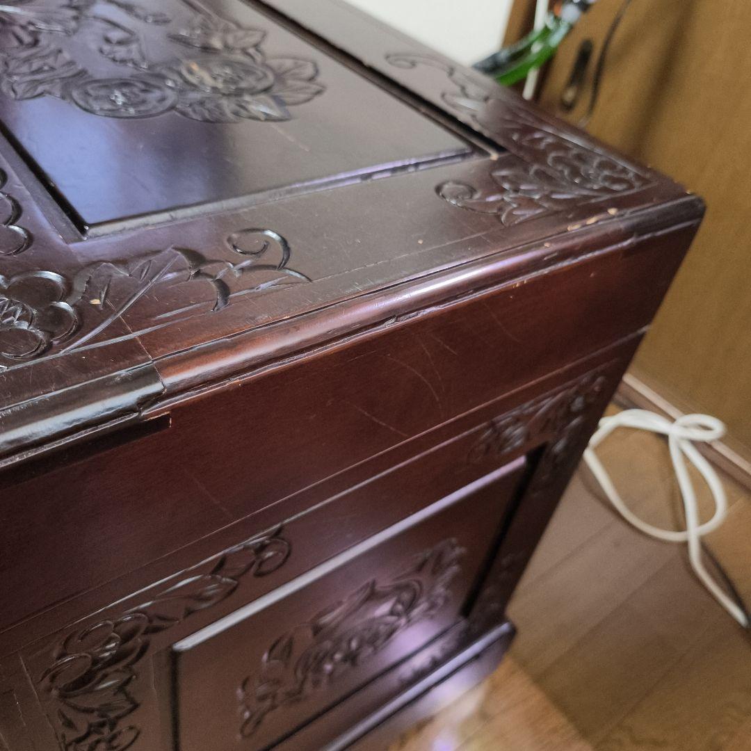 アンティーク木製ベンチ収納 中国 工芸品 玄関収納