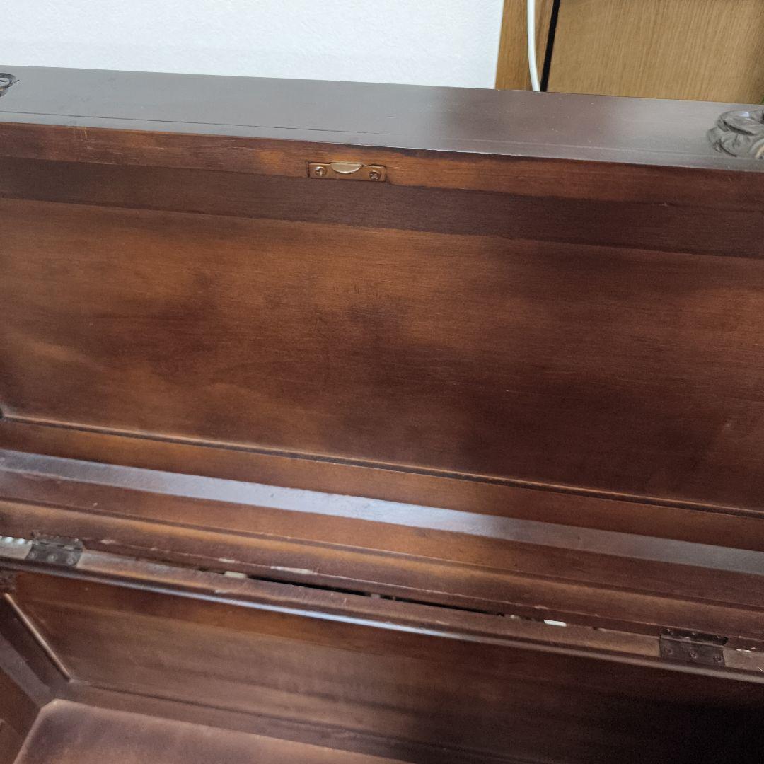 アンティーク木製ベンチ収納 中国 工芸品 玄関収納