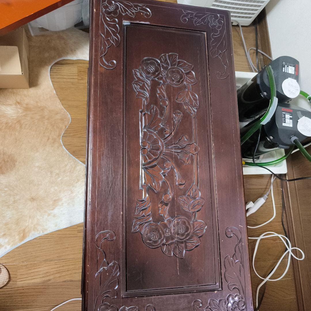 アンティーク木製ベンチ収納 中国 工芸品 玄関収納