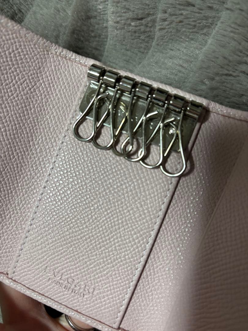 BVLGARI ピンク レザー キーケース