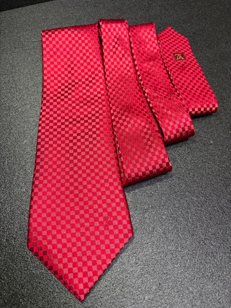 【限定価格】【極美品】LOUIS VUITTON ネクタイ LV マイクロダミエ