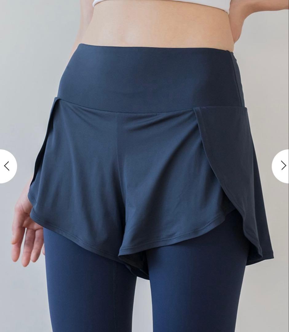 【SUKALA】LAVA ショートパンツ付きレギンス （M ブラック）