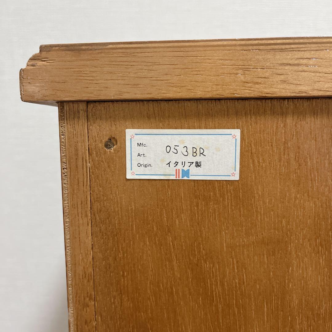 希少 高級 イタリア製 象嵌 チェスト 3段 サイドチェスト 真鍮装飾 天然木