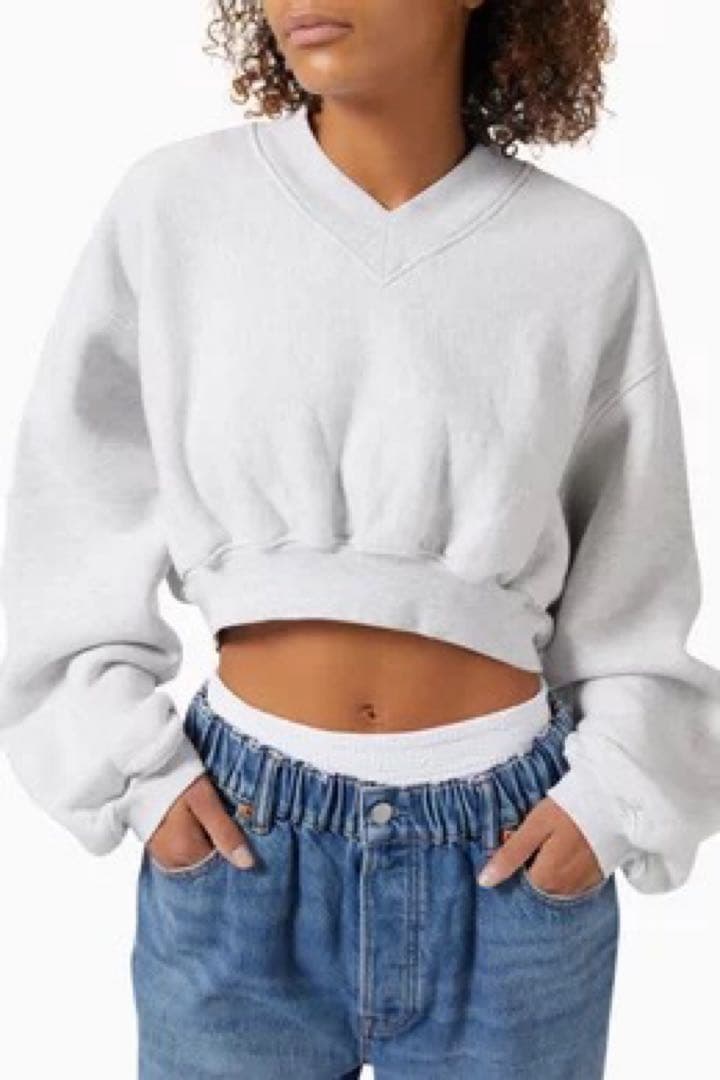 Alexander Wang クロップド丈 スウェット Vネック XS