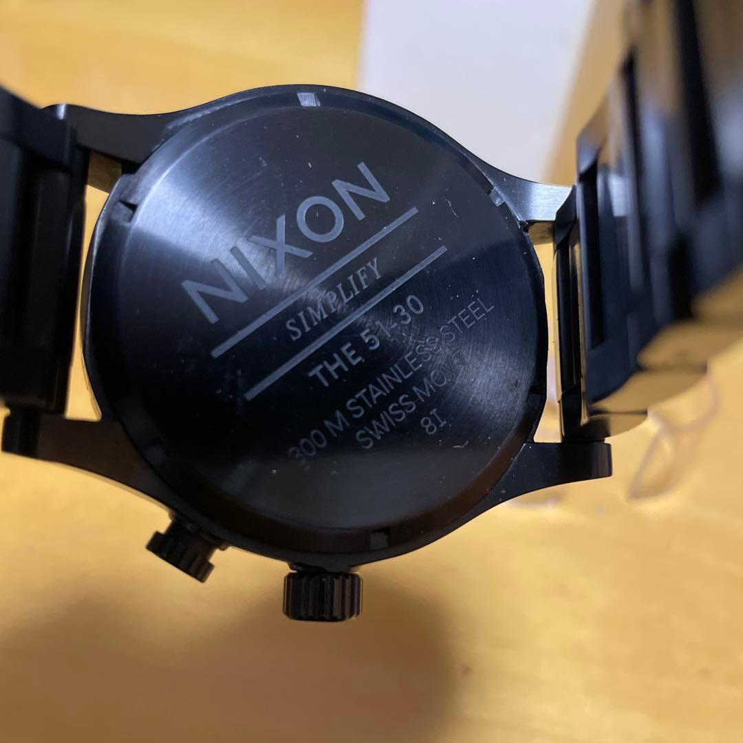 た*し様 NIXON 51-30 ALL BLACK/BLUE