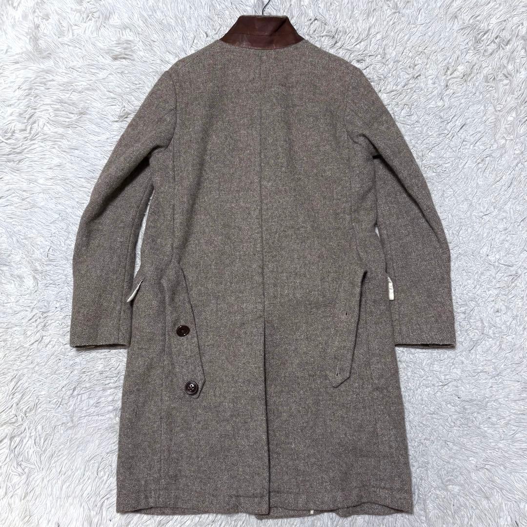 ARTS&SCIENCE ウールチェスターコート ベージュブラウン レザー使用