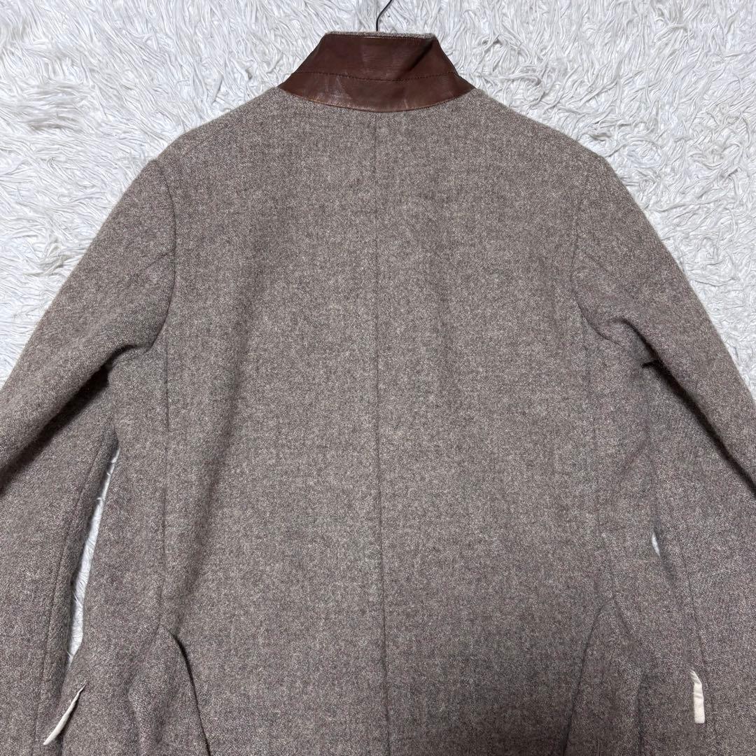 ARTS&SCIENCE ウールチェスターコート ベージュブラウン レザー使用