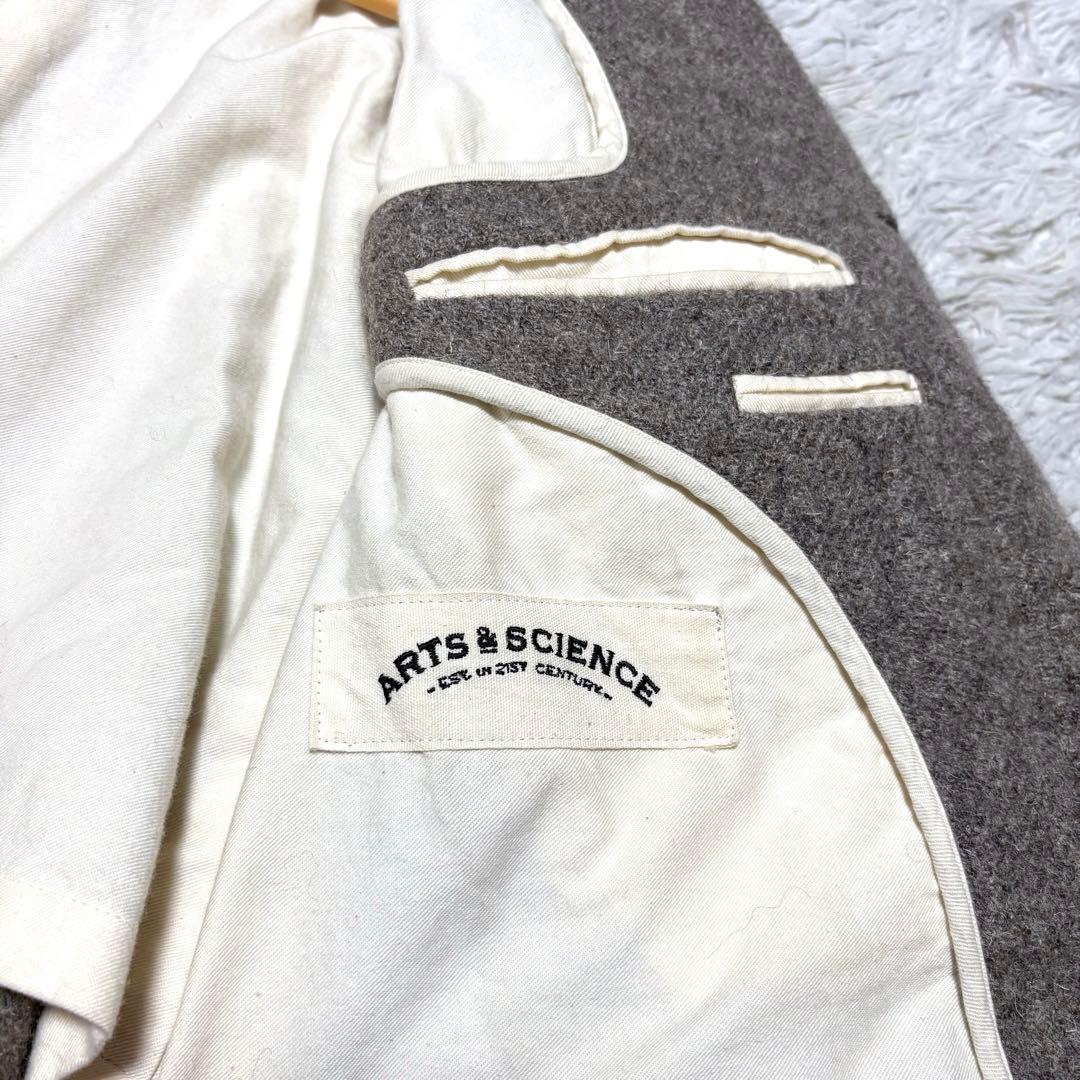 ARTS&SCIENCE ウールチェスターコート ベージュブラウン レザー使用