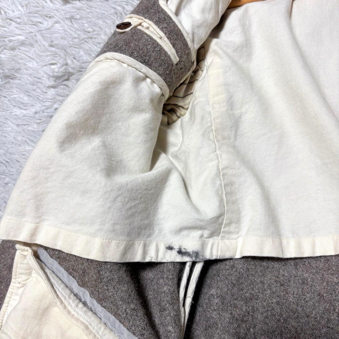 ARTS&SCIENCE ウールチェスターコート ベージュブラウン レザー使用