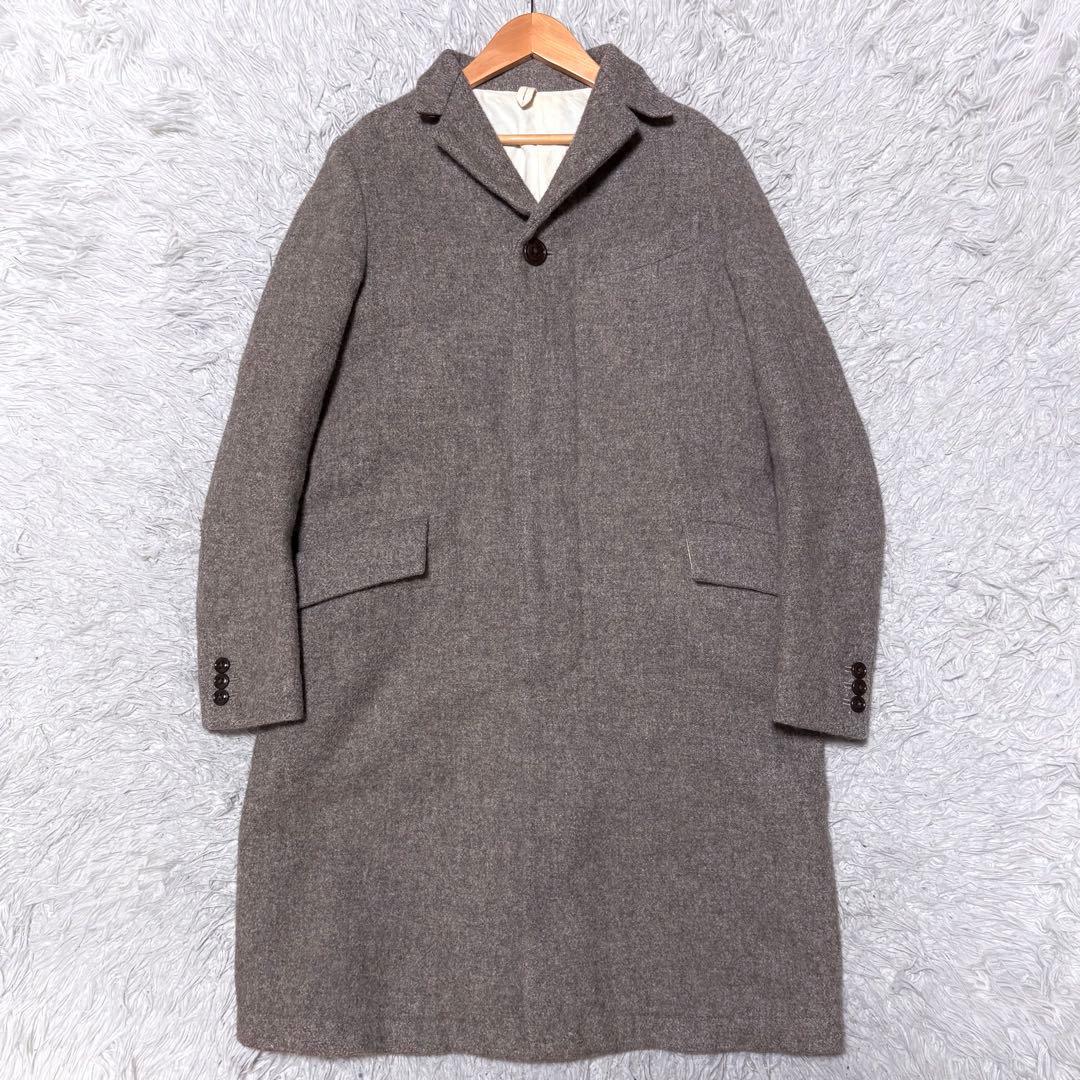ARTS&SCIENCE ウールチェスターコート ベージュブラウン レザー使用
