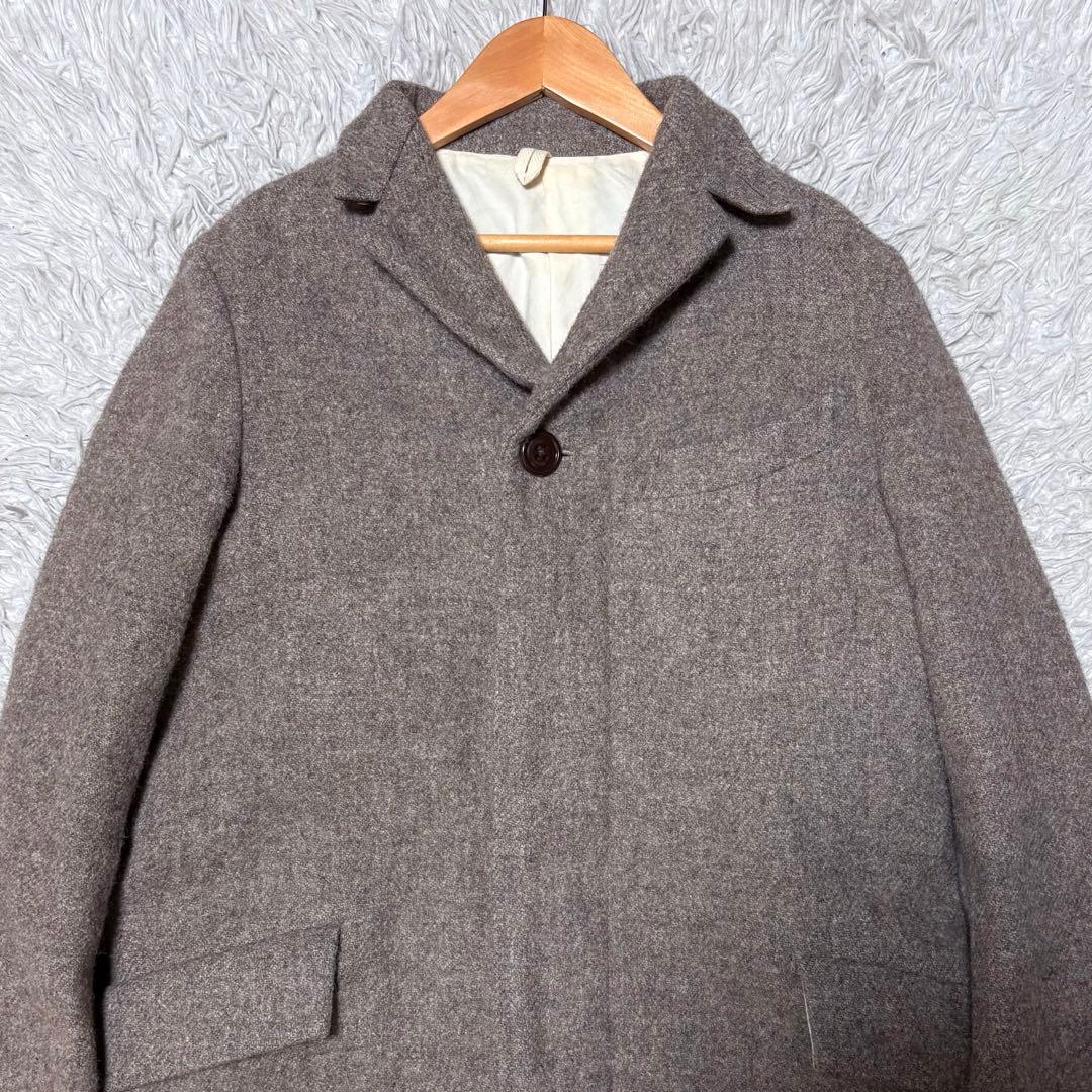 ARTS&SCIENCE ウールチェスターコート ベージュブラウン レザー使用