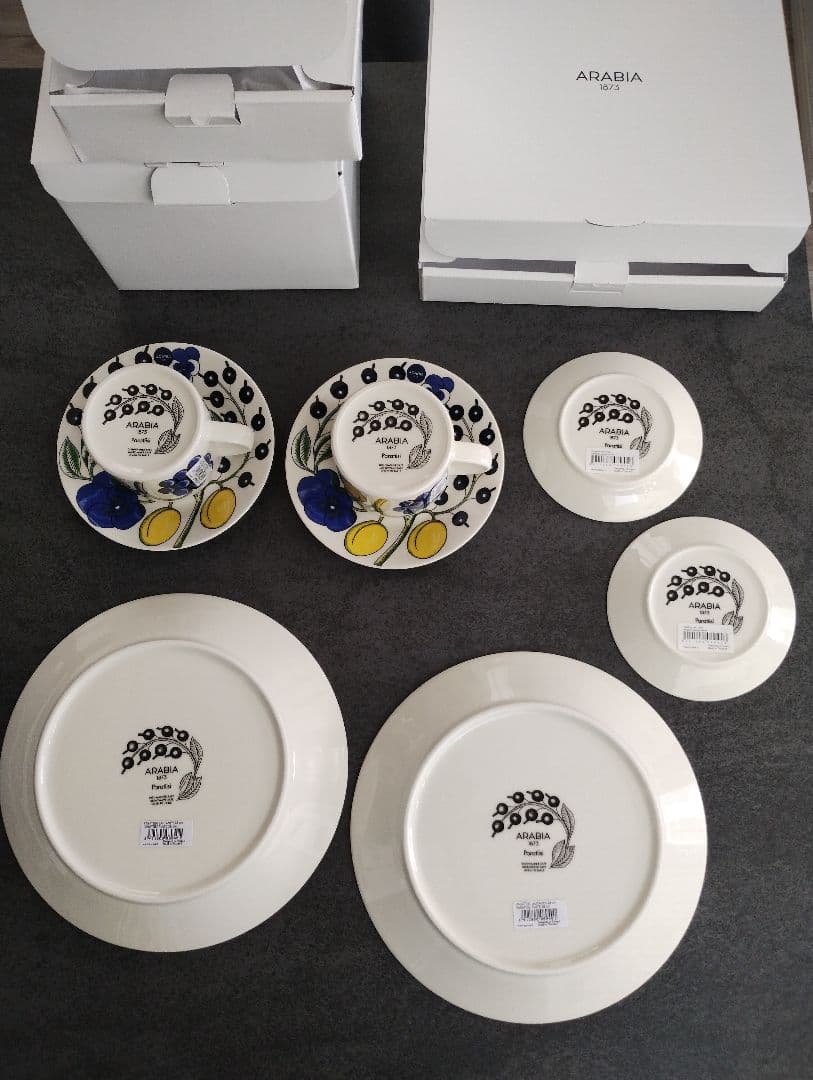 新品　正規品　ARABIA　パラティッシ　8点セット　アラビア　プレート　カップ