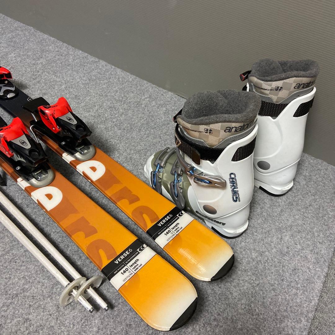 ★小柄な方向け★メンテ済　スキーセット 板サロモン140cm ブーツ23.5cm