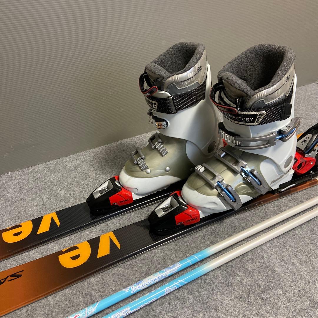★小柄な方向け★メンテ済　スキーセット 板サロモン140cm ブーツ23.5cm