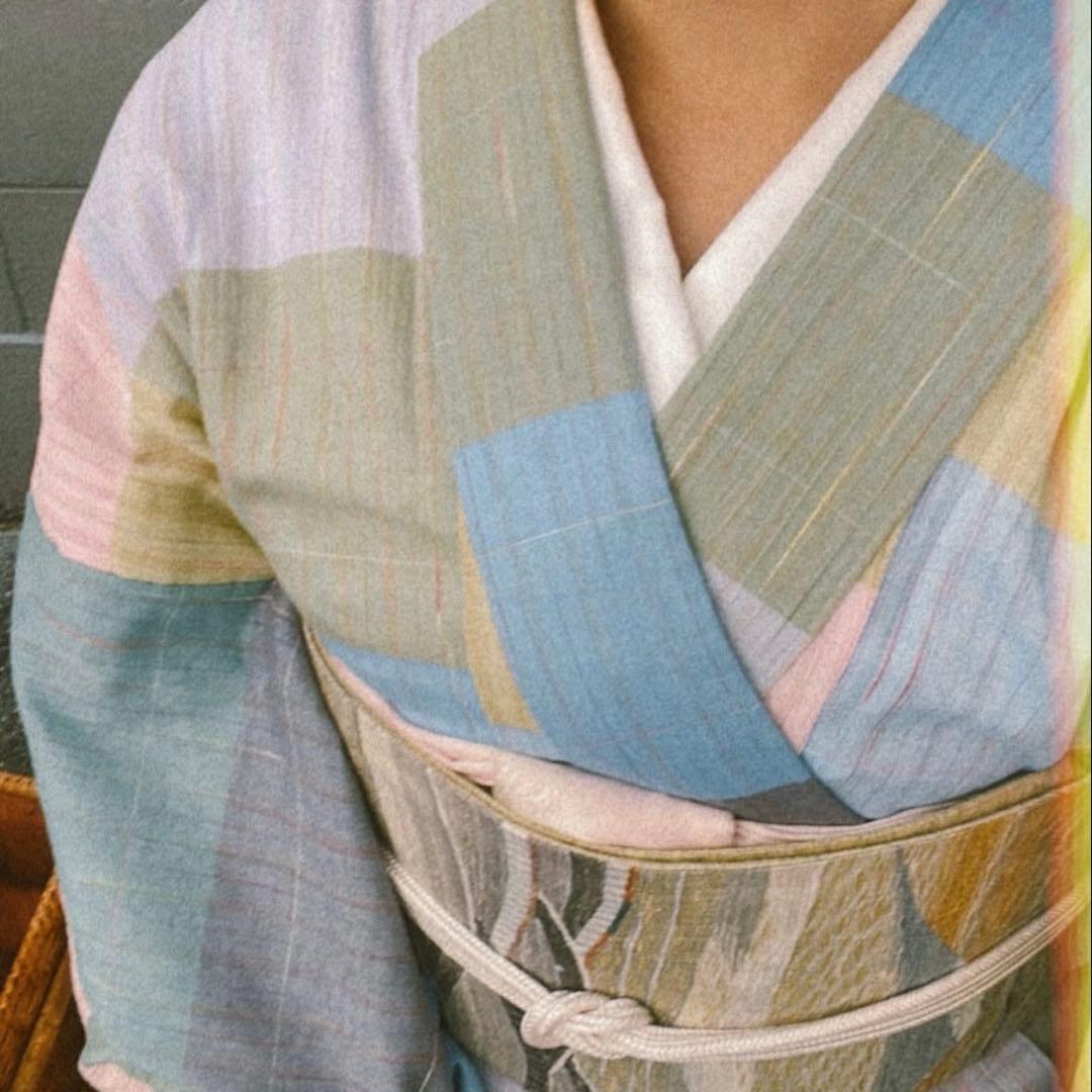 多色ストライプ モダン着物