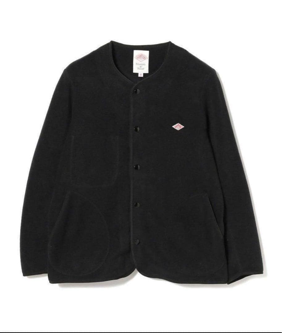 DANTONダントン ノーカラー フリース ジャケット　ブラック38