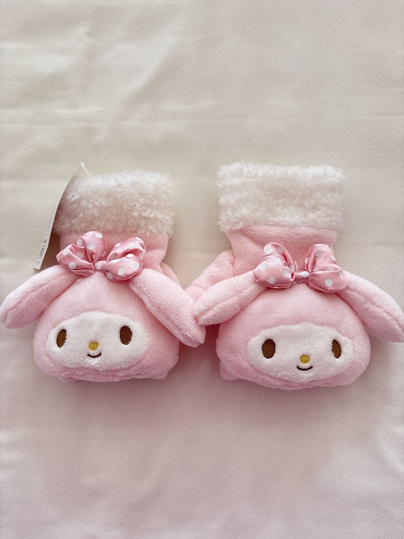 マイメロディ マイメロ 大人 2way 手袋 フェイス リボン