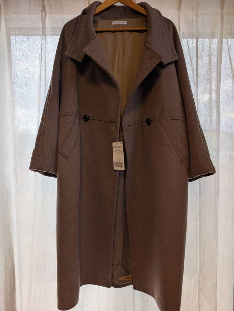 未使用タグ付　Simplicite Wビーバーコクーンスタンドカラーロングコート