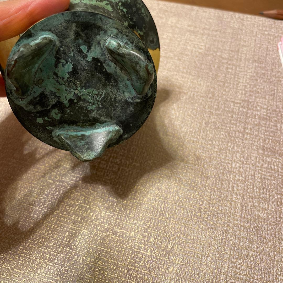 平安 秦蔵六造 塗金銅香炉 瑞雲