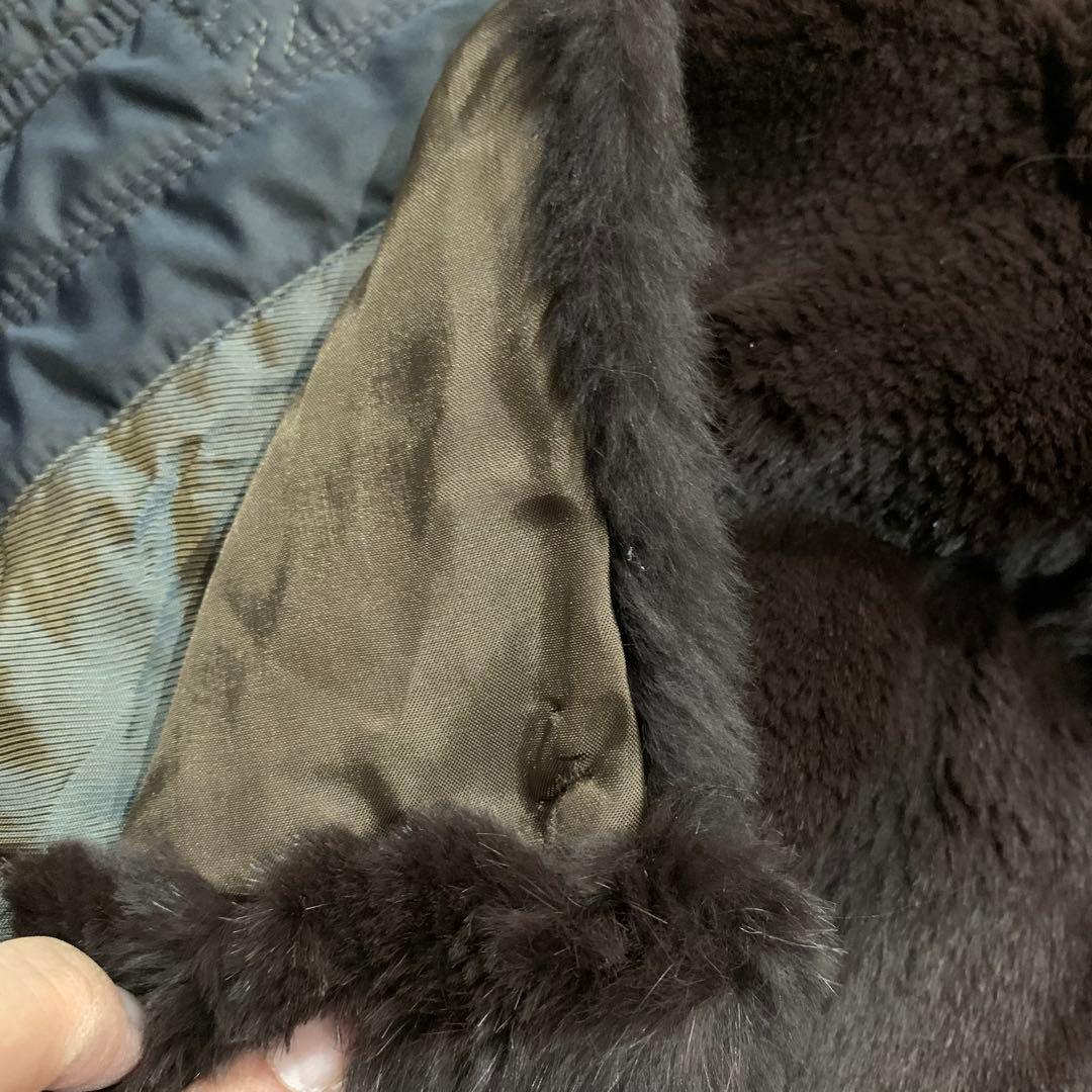 GENNY ジェニー リアルファーライナーロングコート イタリア40ヴェルサーチ